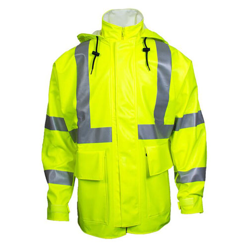 Fluorescent Yellow Arc H2O 30" FR Rain Jacket - ANSI Class 3 in Fluorescent Yellow